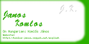 janos komlos business card